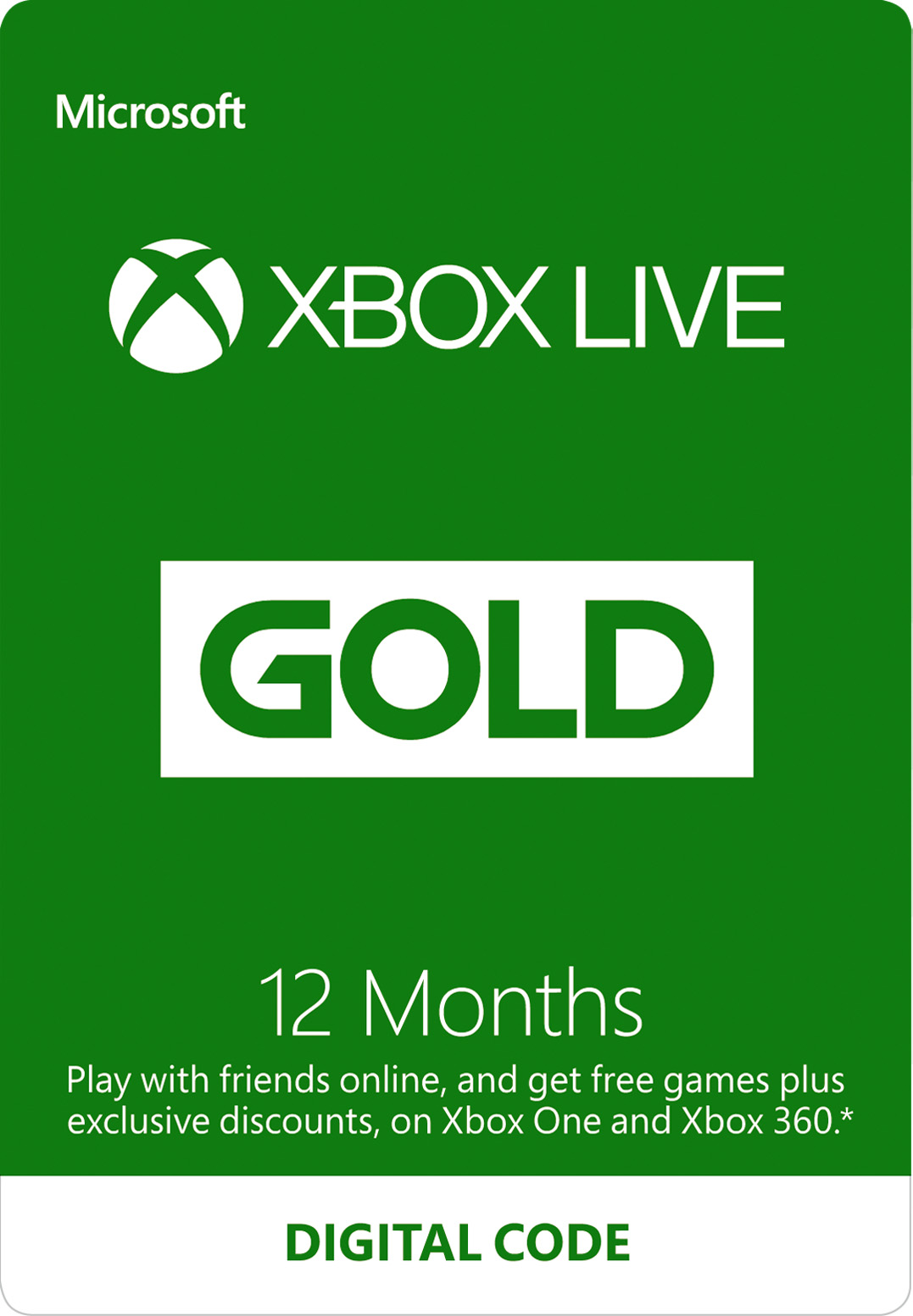 xbox live 12 month gold membership code