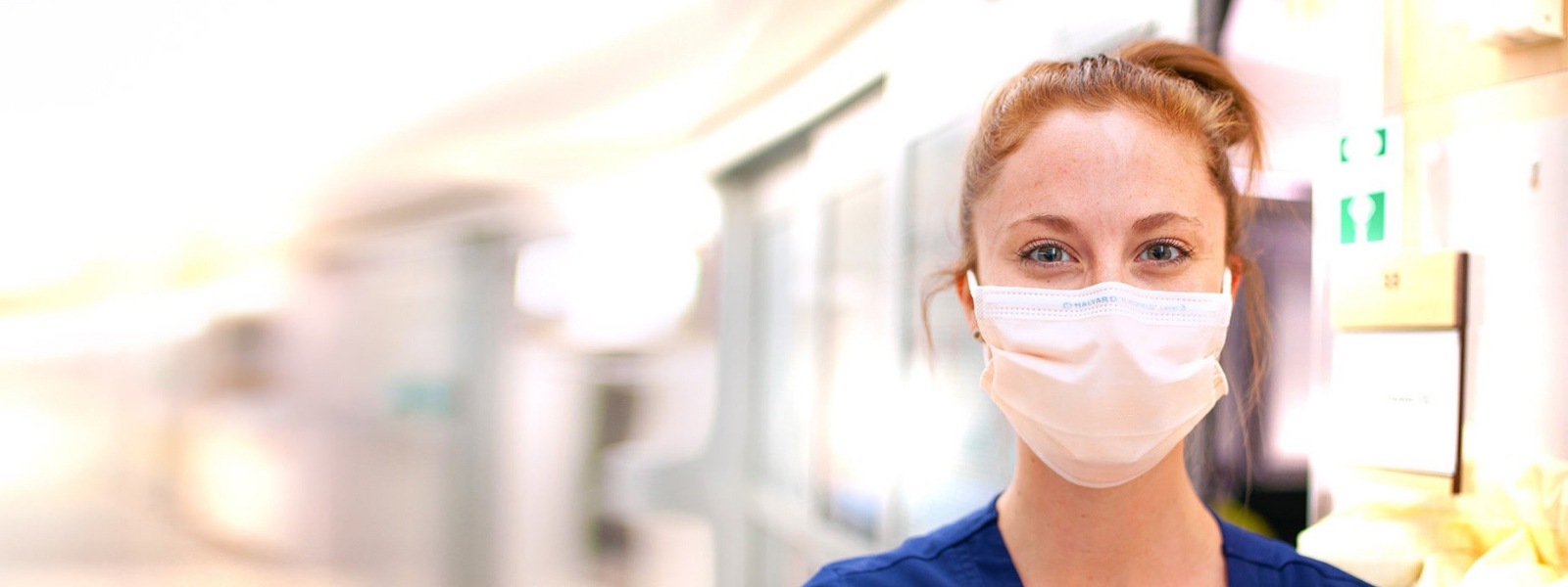 A healthcare professional wearing PPE. 