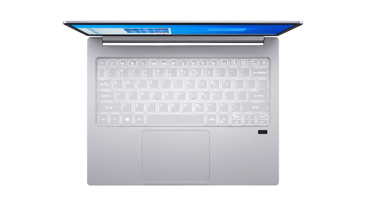 Acer Swift 3 laptop open from the top down