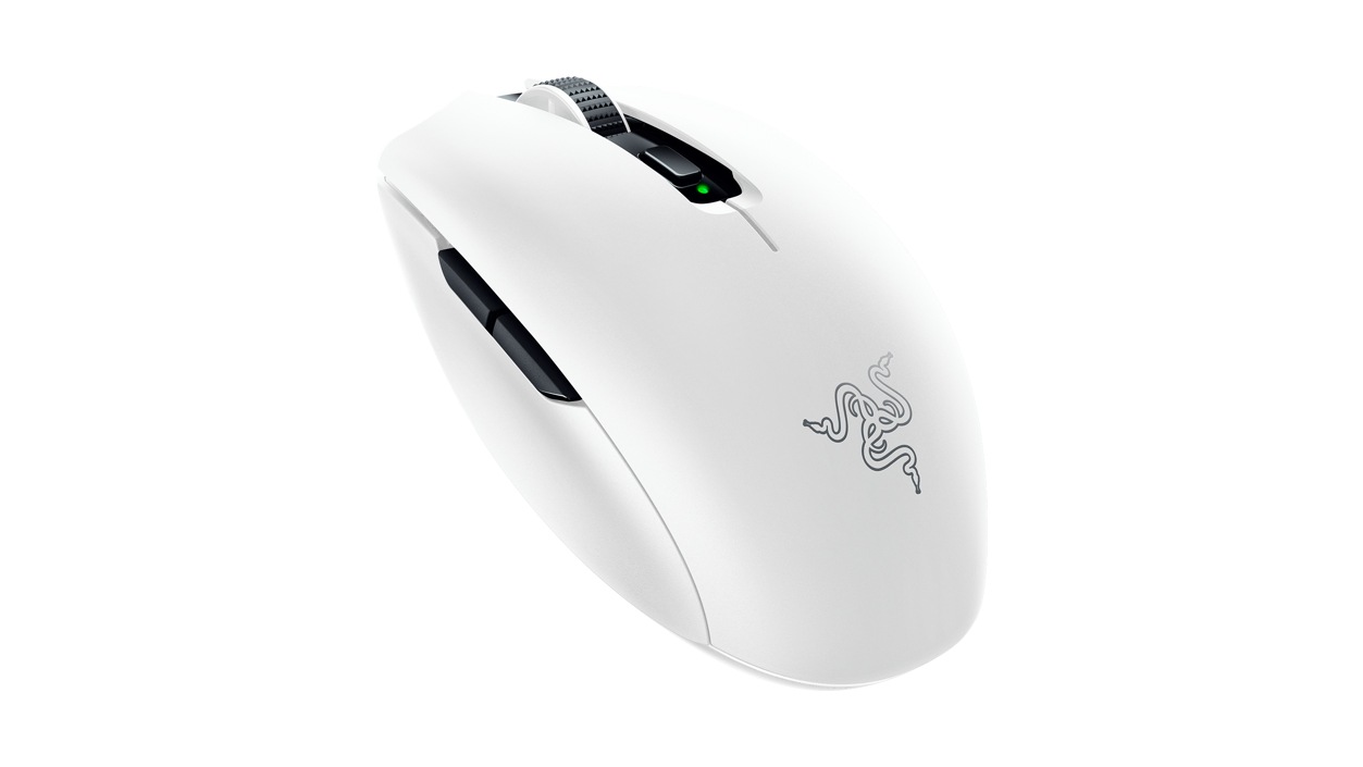Top angled view of Razer Orochi V2 Wireless White Gaming Mouse 