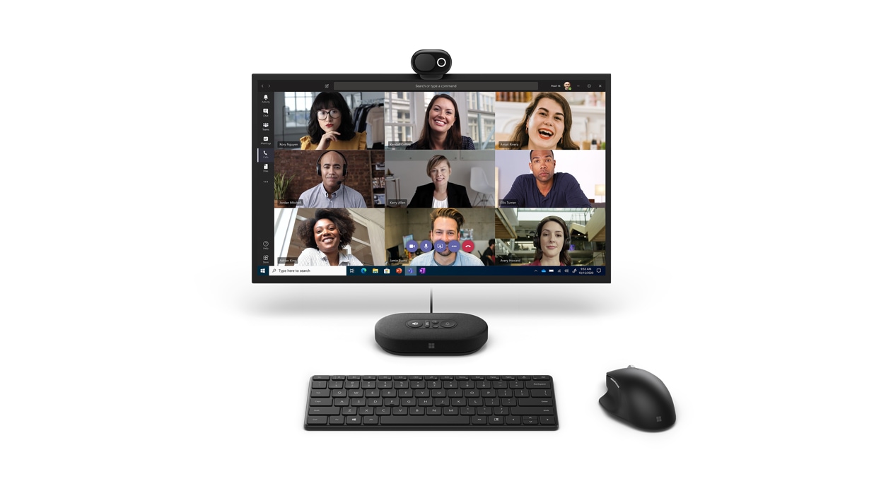 A desktop display of a Teams video call with 9 participants.