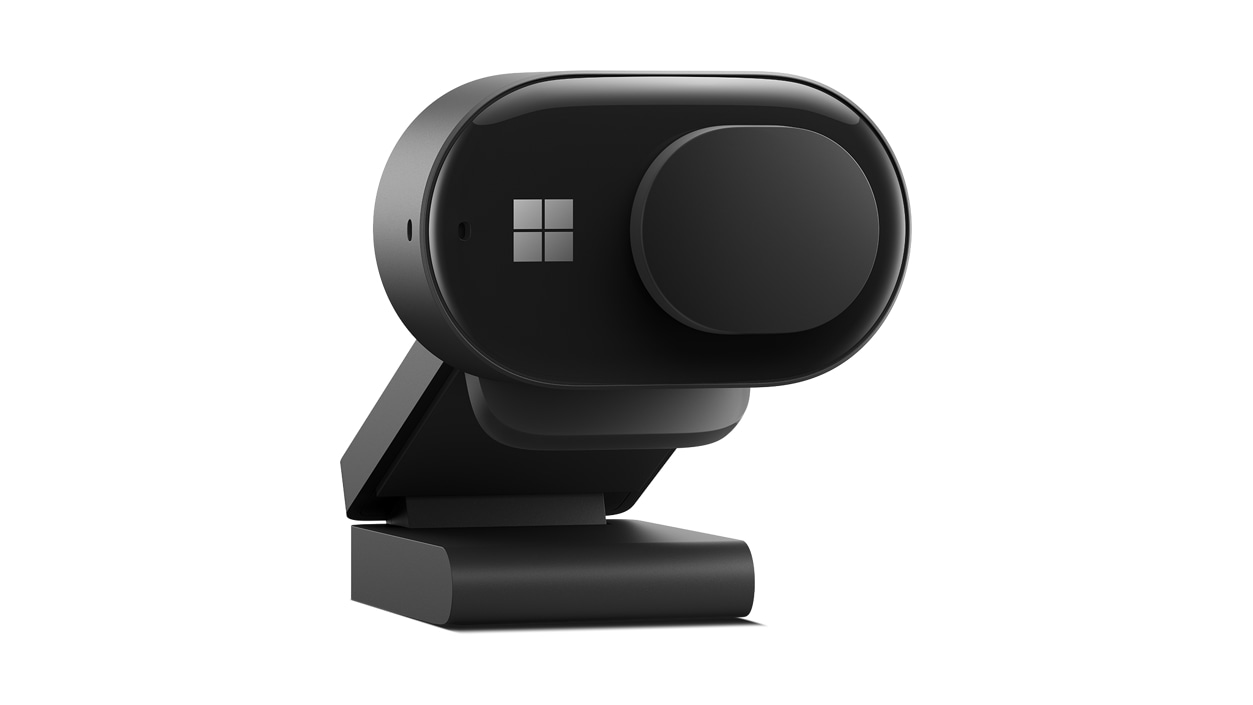 Front angled view of a Microsoft Modern Webcam.