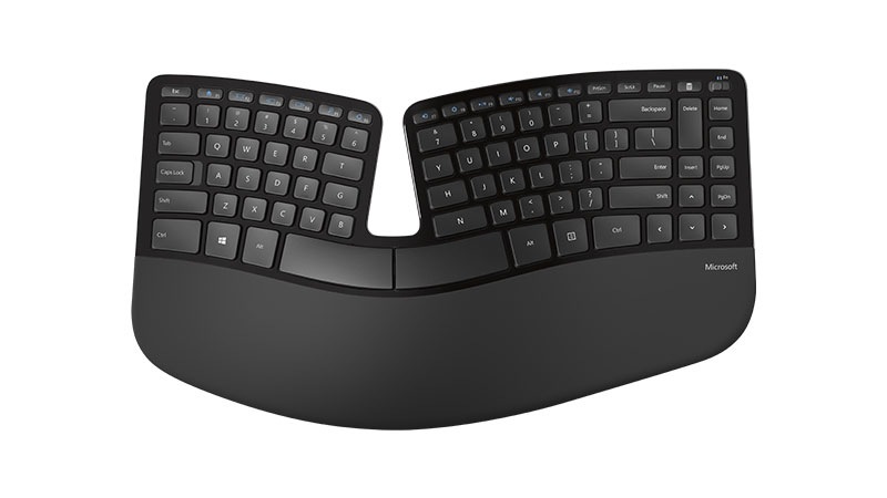 Vista superior de Microsoft Sculpt Ergonomic Keyboard