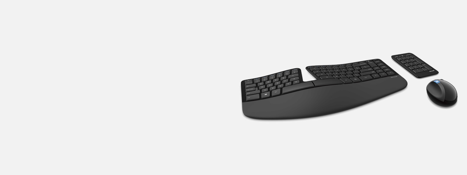 Microsoft Sculpt ergonomic keyboard, mouse, and number pad desktop