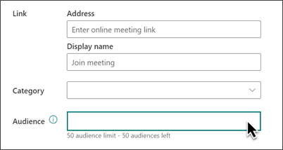 Add an event with audience targeting