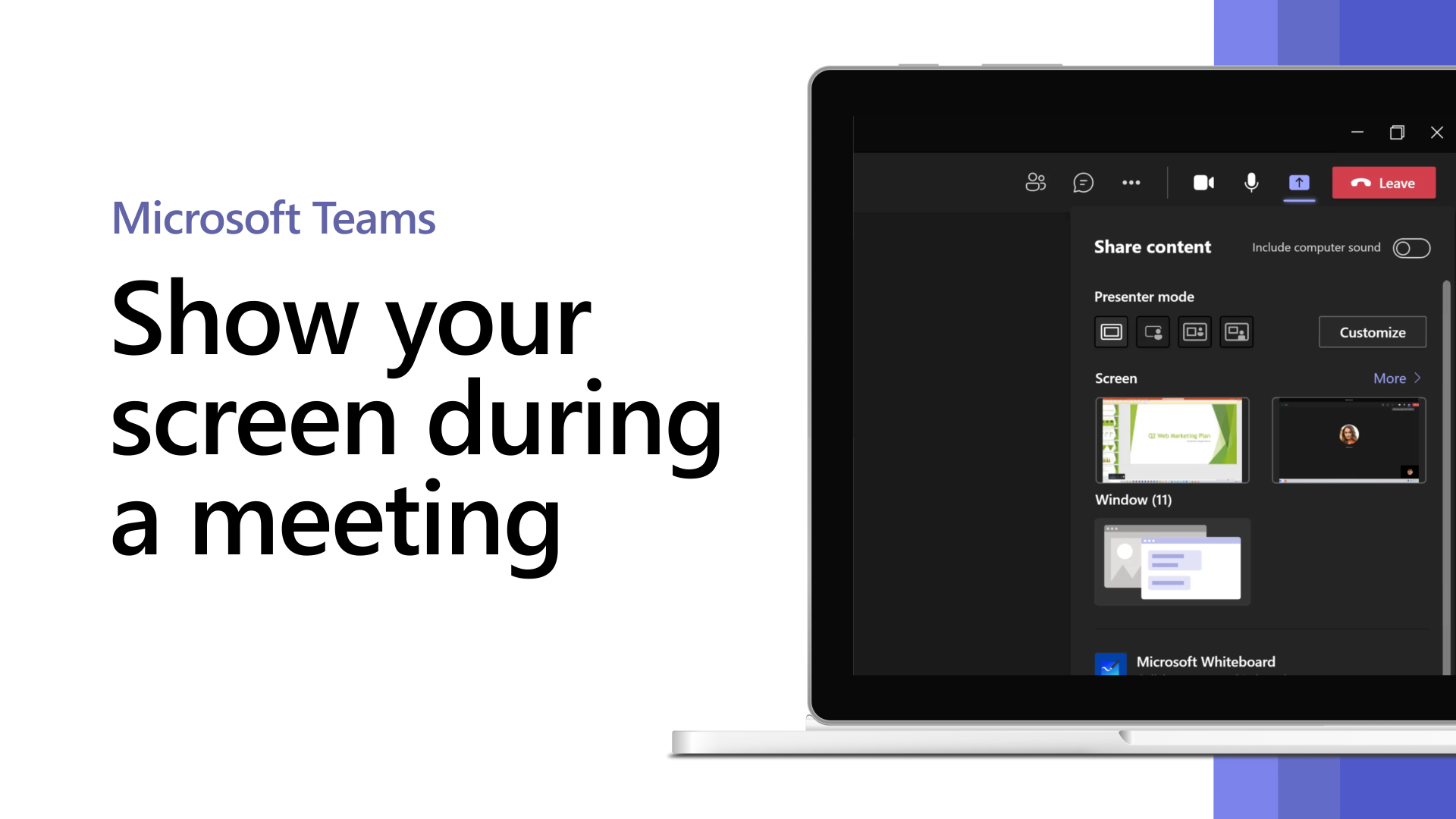 Show your screen during a meeting - Microsoft Support