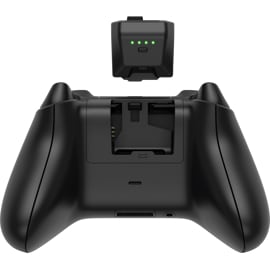 An Xbox controller featuring the Otterbox Power Swap Controller Battery.