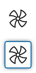 Icono que muestra un ventilador