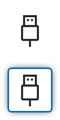 Ikona ukazující kabel USB
