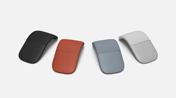 Surface Arc Mouse in Ice Blue, Poppy Red, and Platinum