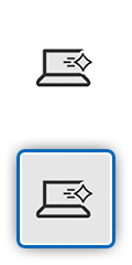 Icona con un portatile con un diamante sopra lo schermo per descrivere le prestazioni grafiche