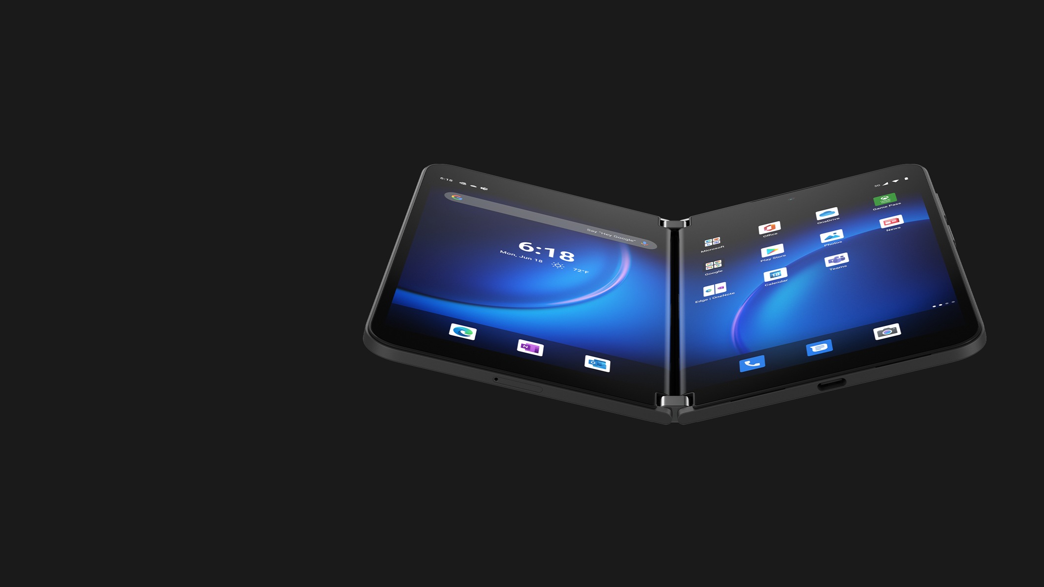 Surface Duo 2 pour les entreprises couleur noir obsidienne.