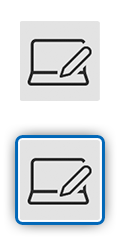 ノート PC とペンを表すアイコン
