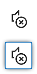 Ikona ukazující ztlumený ovladač hlasitosti