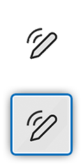 Pictogram met een Pen met signaalgolven die het opladen aangeven