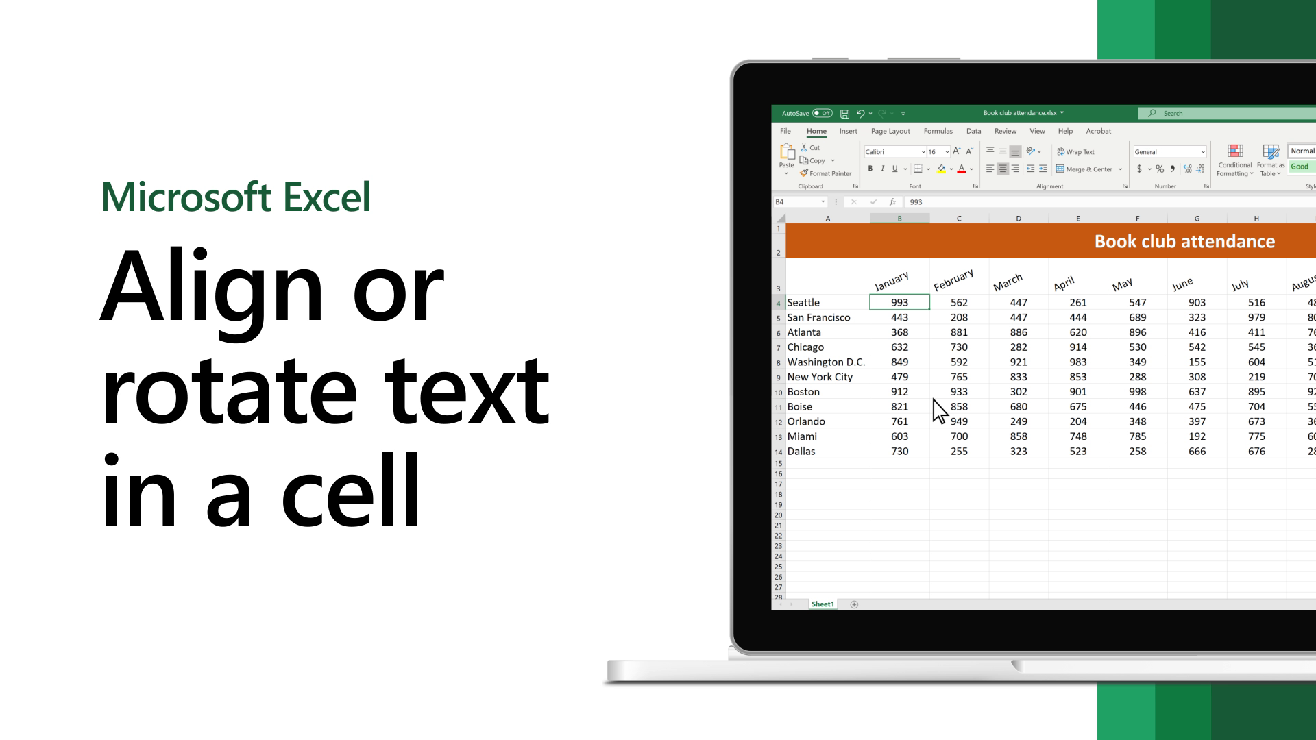 Вертикальная запись текста в Microsoft Excel