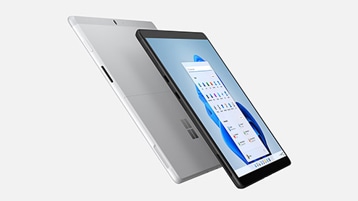 Surface Pro X shown as a tablet.