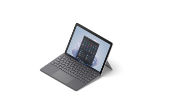Surface Go 시그니처 타이핑 커버가 부착된 Surface Go 3의 렌더링