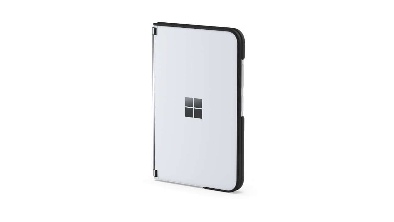 Render of Surface Duo 2 Bumper in Obsidian on device.