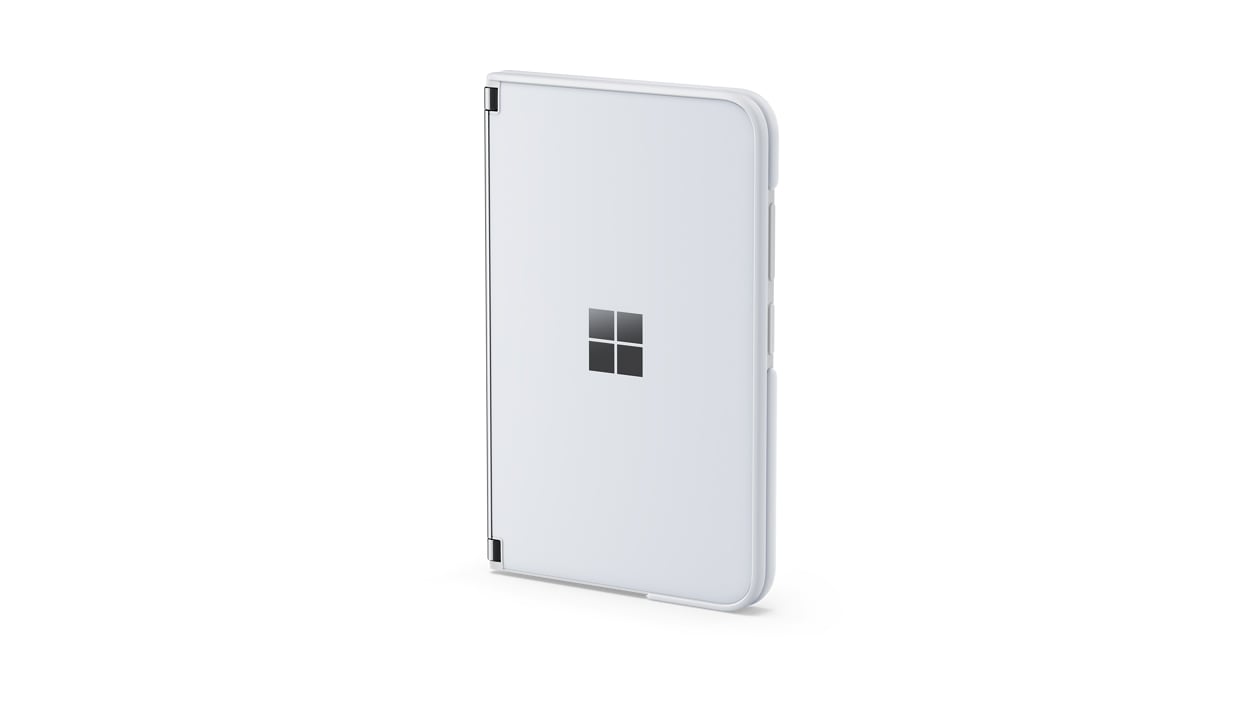 Render of Surface Duo 2 Bumper in Glacier on device.