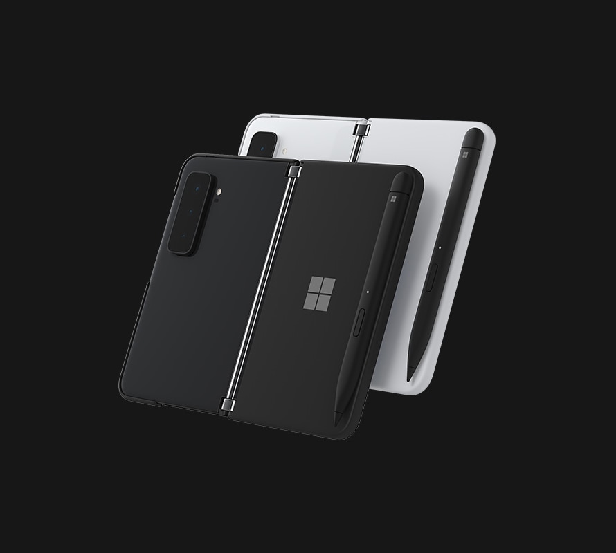 Image d’une housse pour stylet Surface Duo 2 ouverte Noir et Blanc.