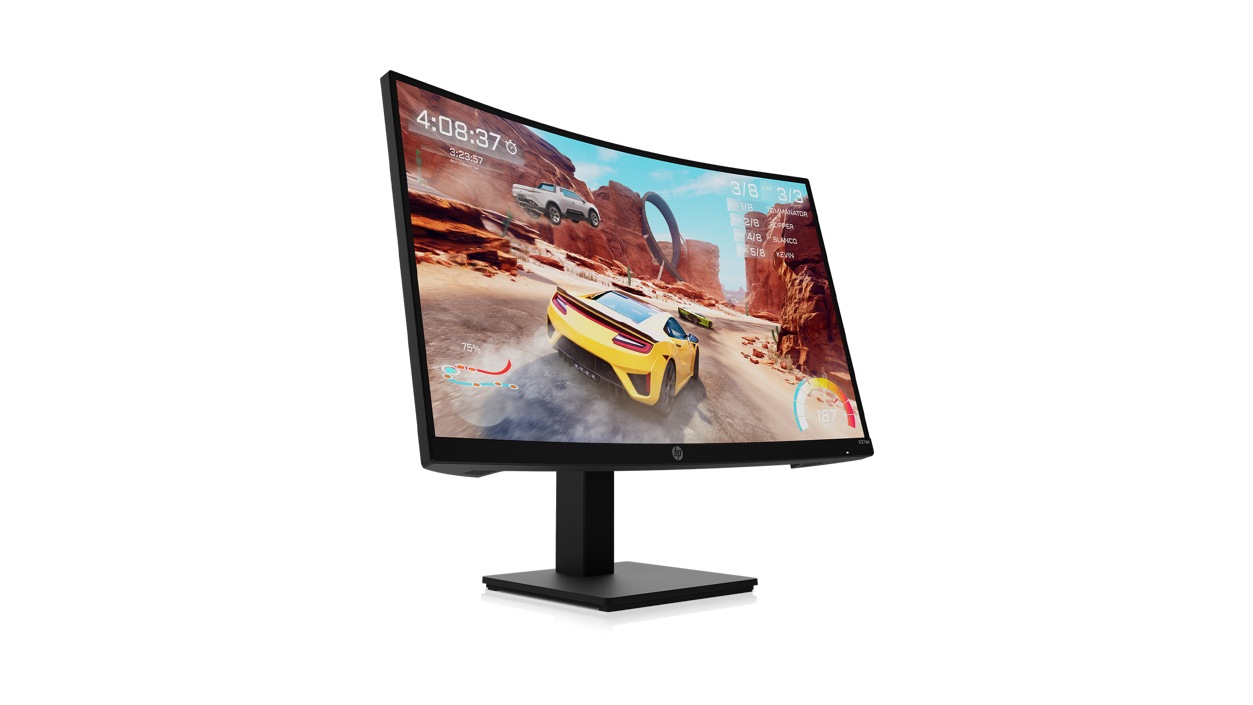 H P X 27 q c Curved Monitor Right Facing.