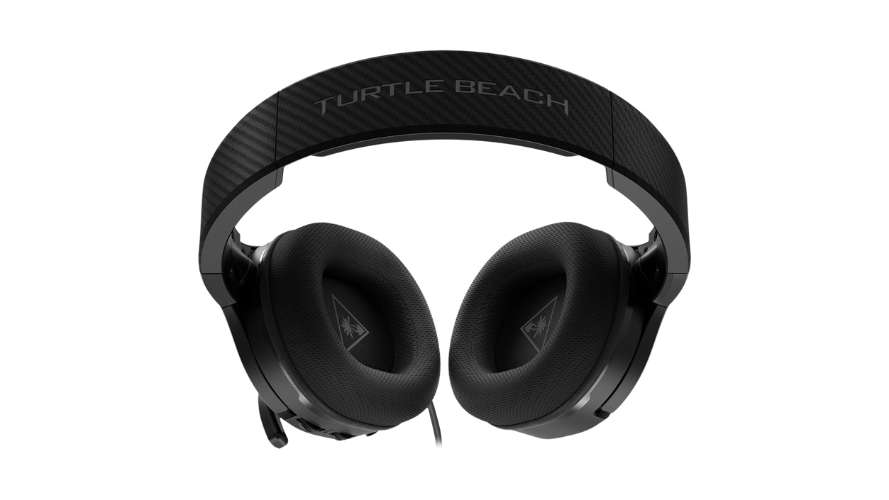 Top down view of the Turtle Beach Recon 200 Gen 2 Powered Gaming Headset for Xbox Series X|S & Xbox One in black.