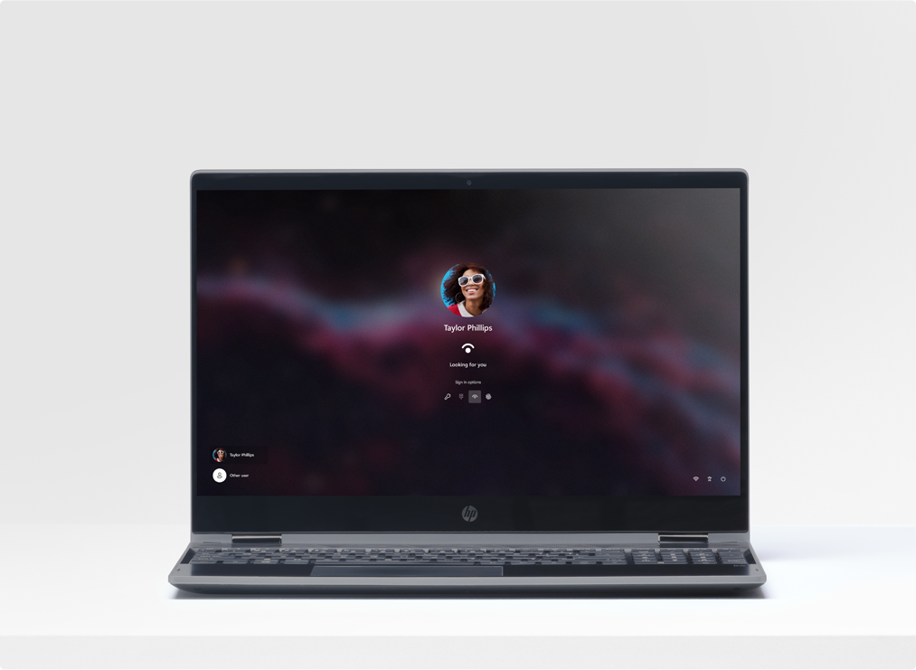 Laptop with login screen