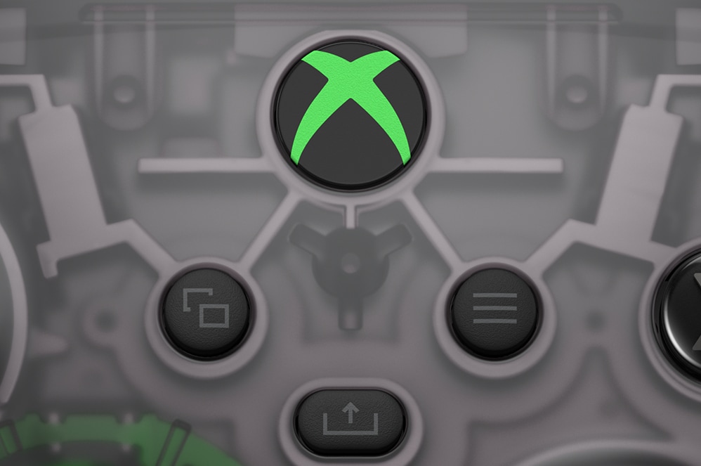 Close up of the Xbox Wireless controller share button