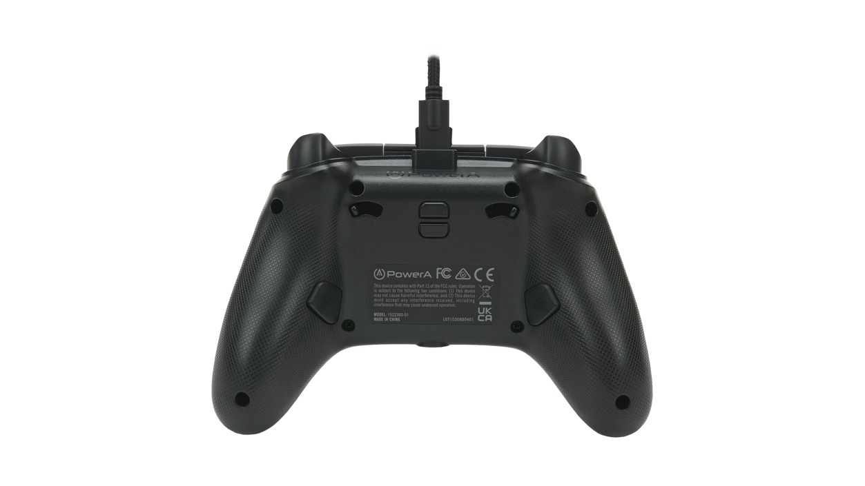Rear view of the Power A Spectra Infinity Enhanced Wired Controller for Xbox Series X and S.