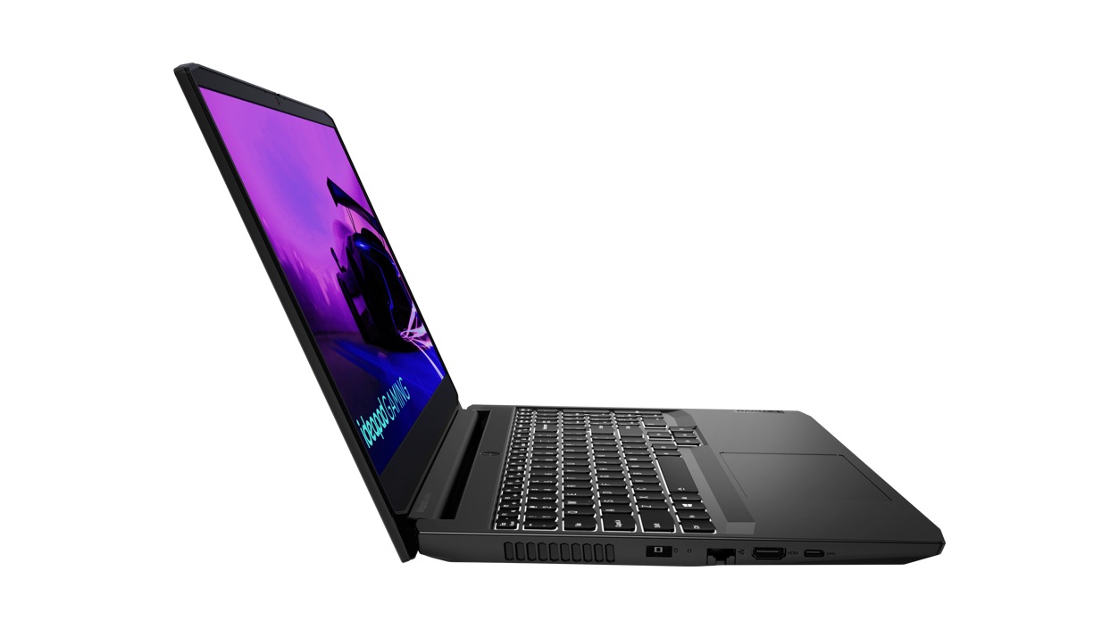Side view of the Lenovo IdeaPad 3 i Gaming Laptop.
