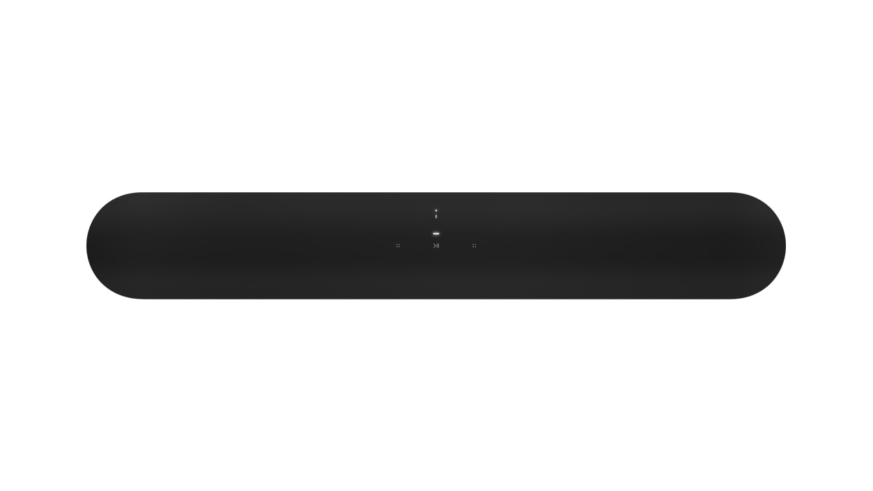 Top view of a Sonos Beam Gen 2 in black.