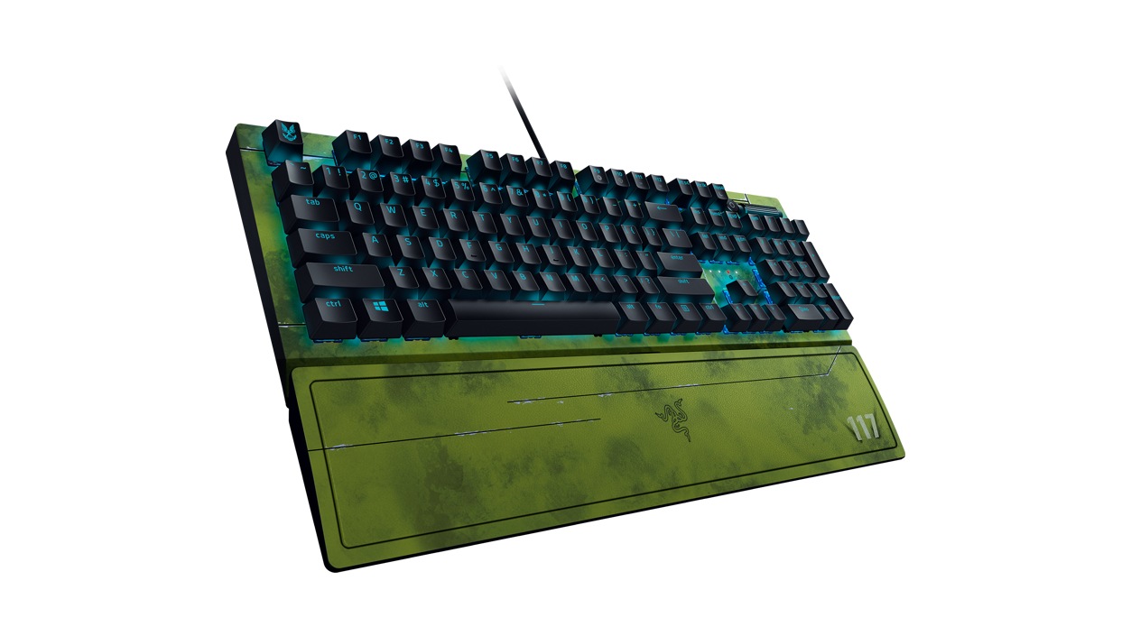 Razer Black Widow V 3 Mechanical Gaming Keyboard – HALO Infinite Edition facing right