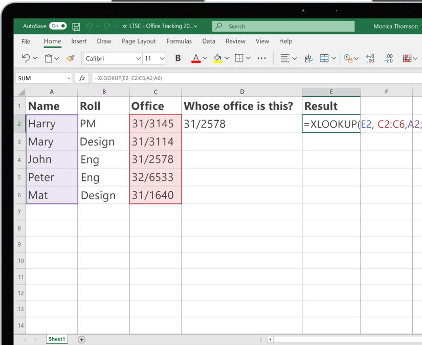 An Excel sheet in which data is being highlighted.