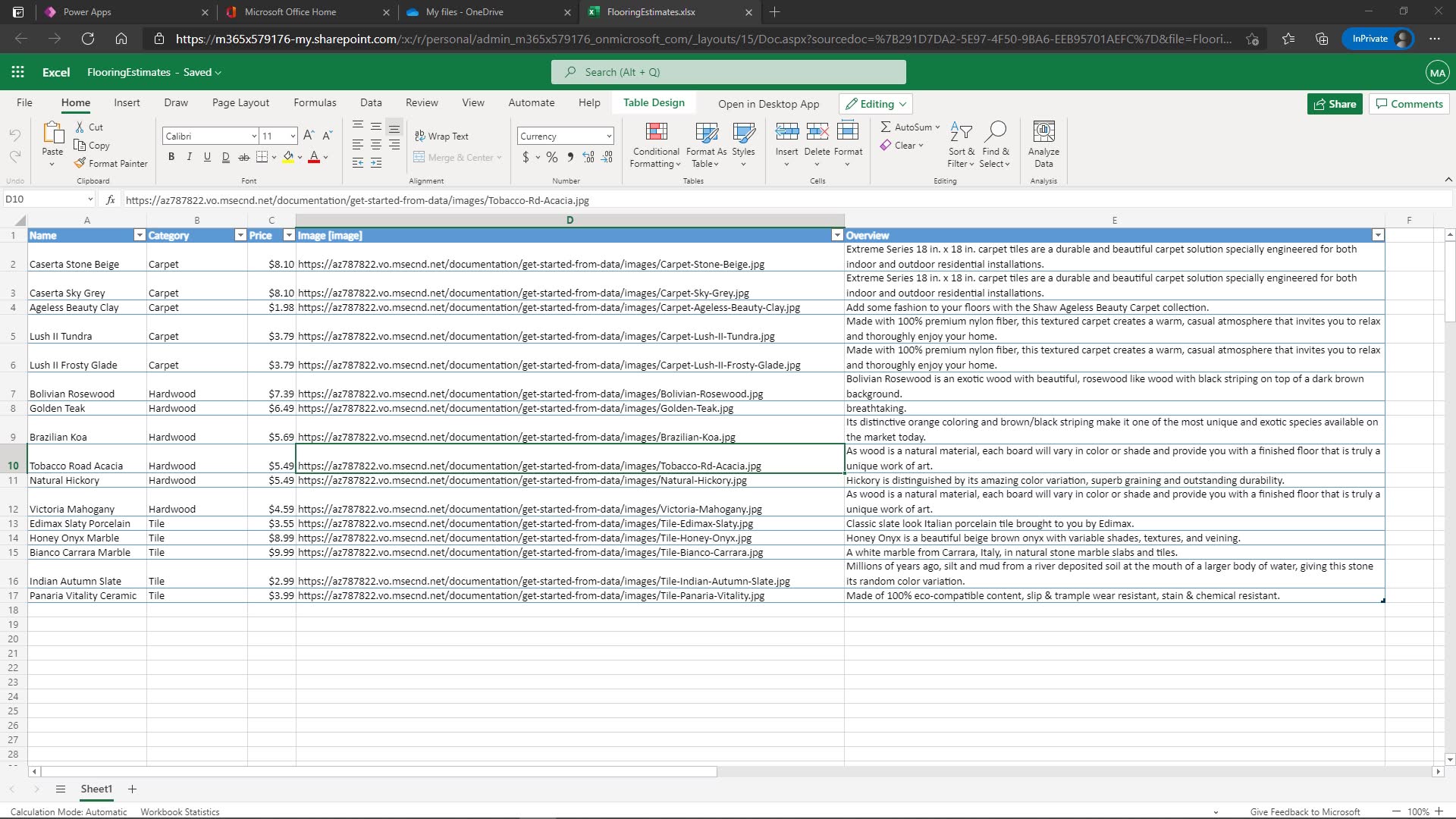 Crear una aplicación de lienzo con datos de un archivo de Excel (contiene  vídeo) - Power Apps | Microsoft Learn