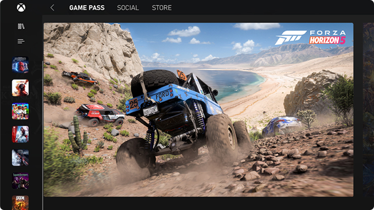 Images de jeux Xbox Game Pass sur une page Web avec un arrière-plan foncé