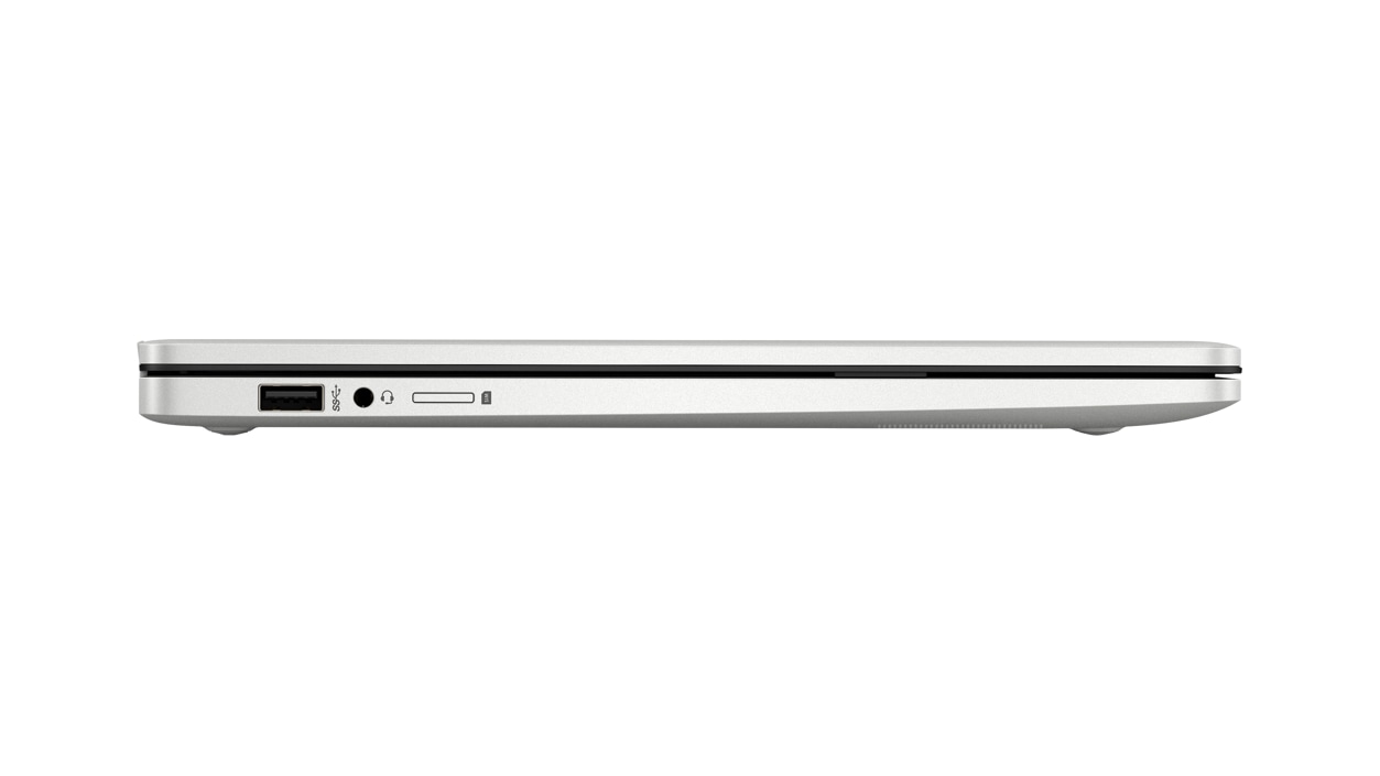 Left view of the H P 14 laptop.