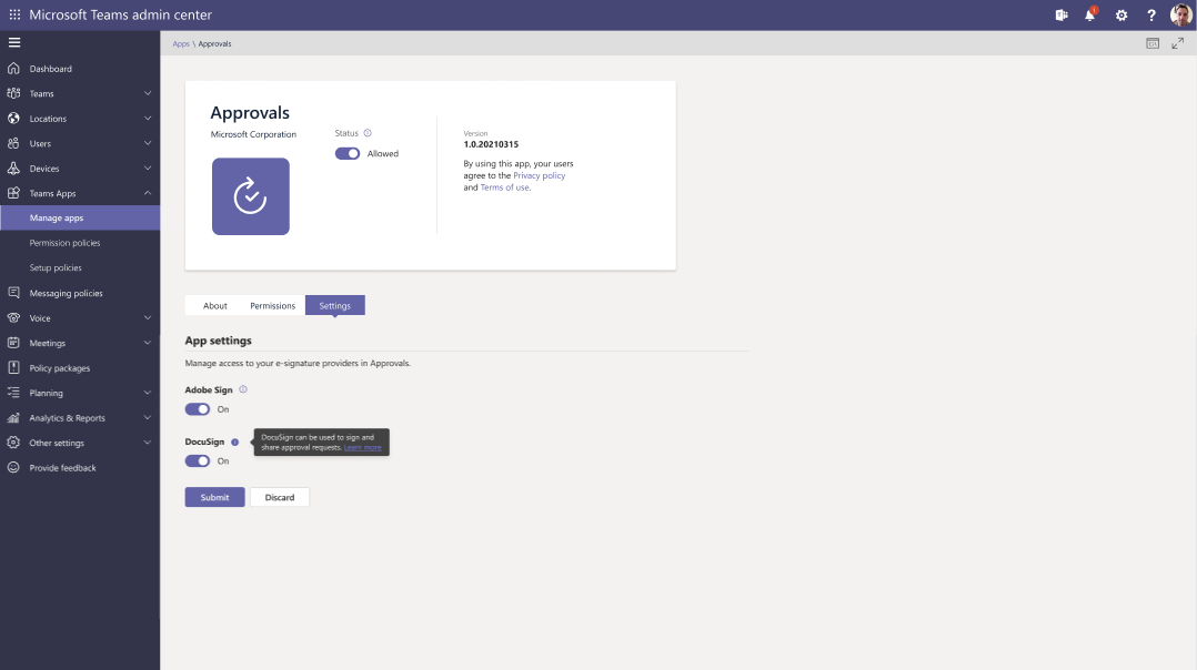 DocuSign Integration into Approvals App in Microsoft Teams