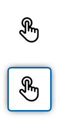 Egy gombot nyomó ujjat ábrázoló ikon