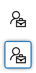 Um ícone a apresentar uma pessoa com uma pasta