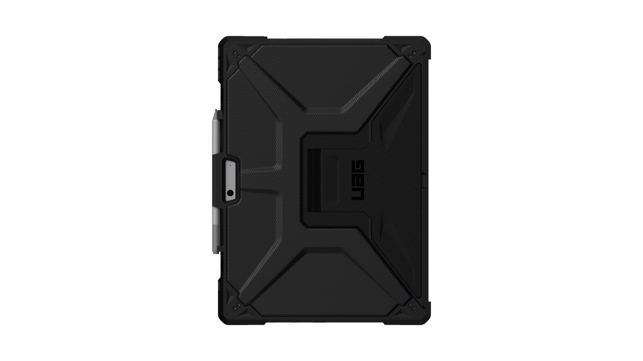 Rear view of U A G Metropolis Surface Pro 8 Case in Black.