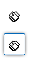 Een pictogram met twee personen die elkaar de hand geven