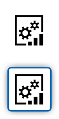 Um ícone a apresentar rodas dentadas e um gráficos de barras, representando operações no terreno