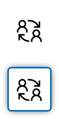 An icon showing two people collaborating