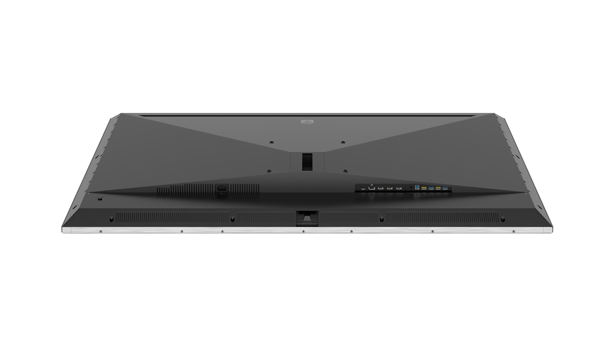Vue de dessous d’un écran 55 po 4K HDR Philips Momentum conçu pour Xbox.