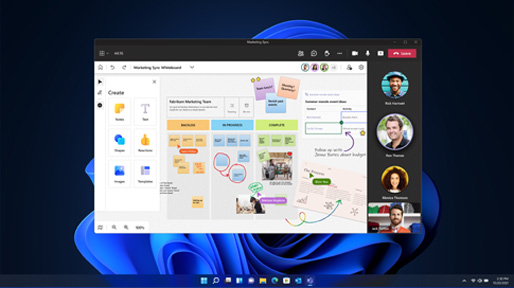 Screenshot der Whiteboard-Zusammenarbeit in Windows 11