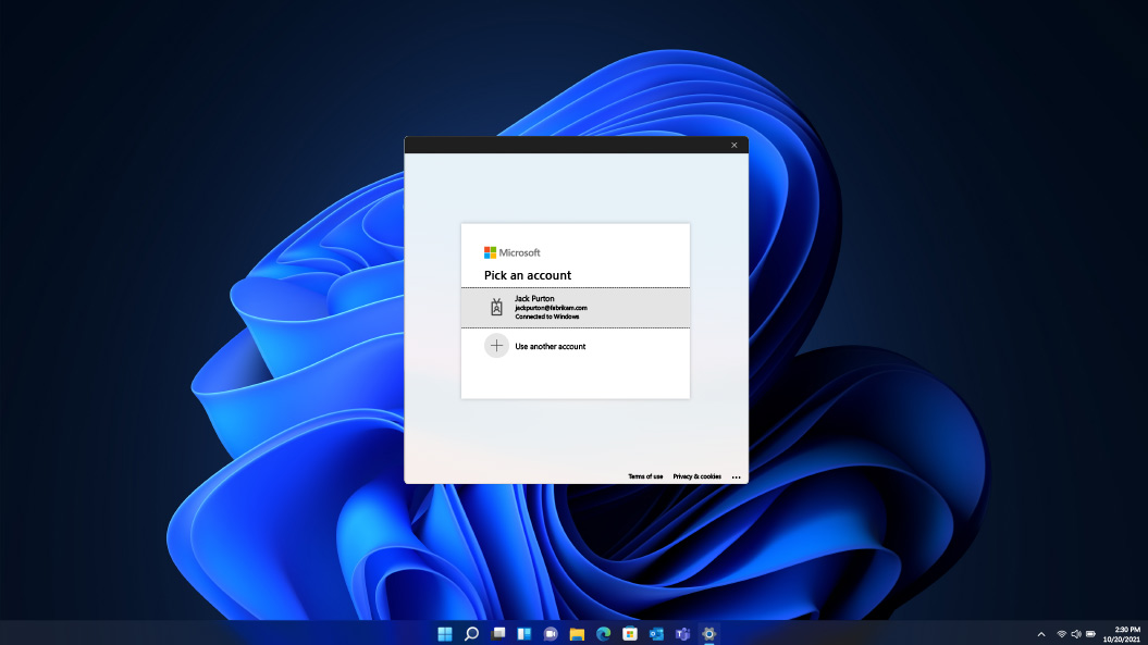 Una captura de pantalla del inicio de sesión en la cuenta de Windows 11