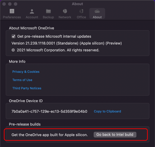 Users can also opt out in OneDrive Settings > About.