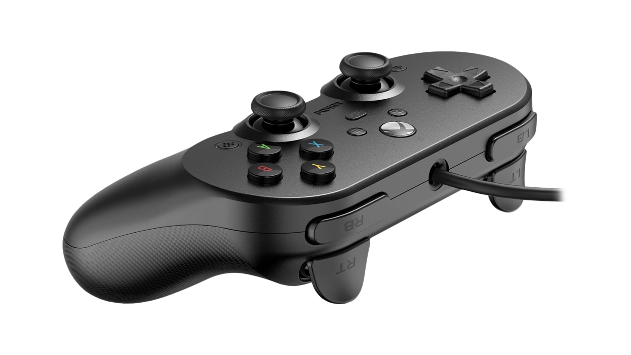 Side view of the 8 bit Do Pro 2 Wired Controller for Xbox in Black.