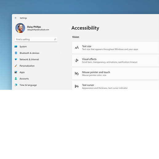 Picture of accessibility menu